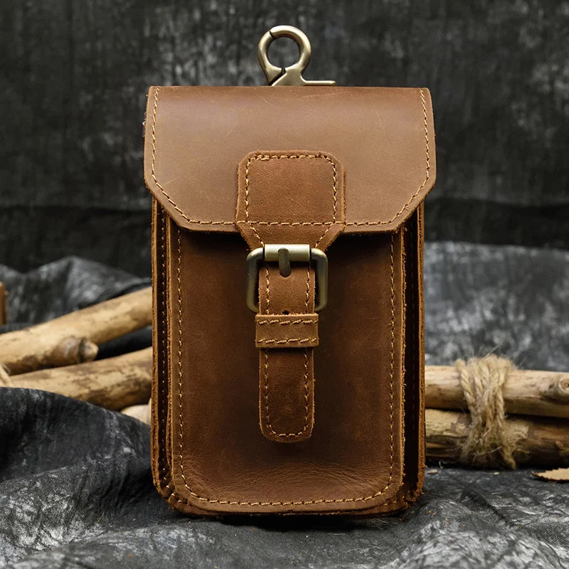 5.5" Genuine Leather Phone Pouch