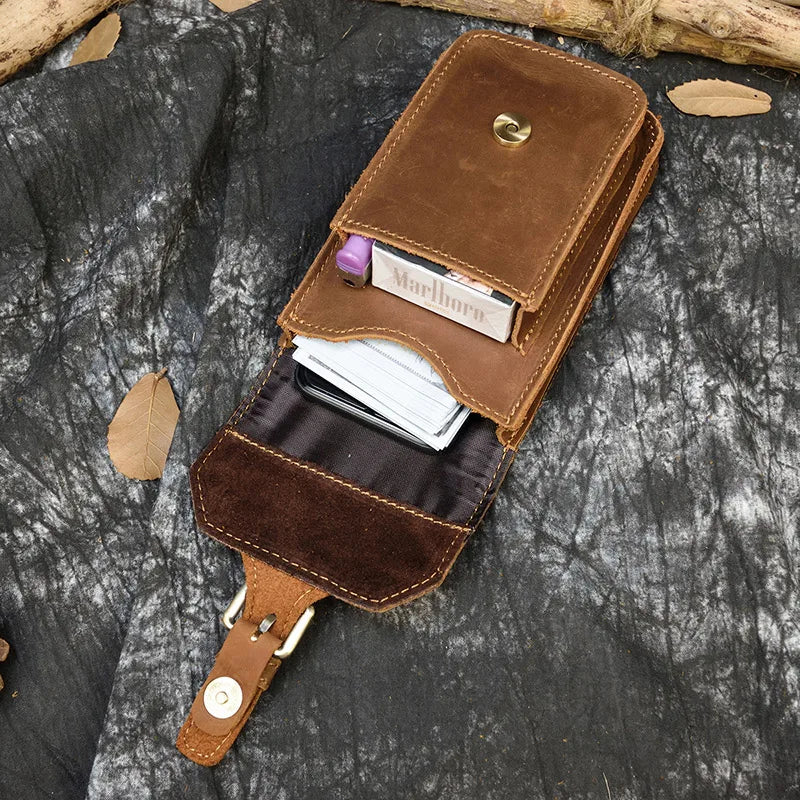 5.5" Genuine Leather Phone Pouch