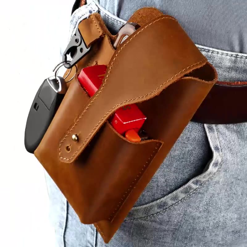 Vintage Cowhide Phone Waist Bag