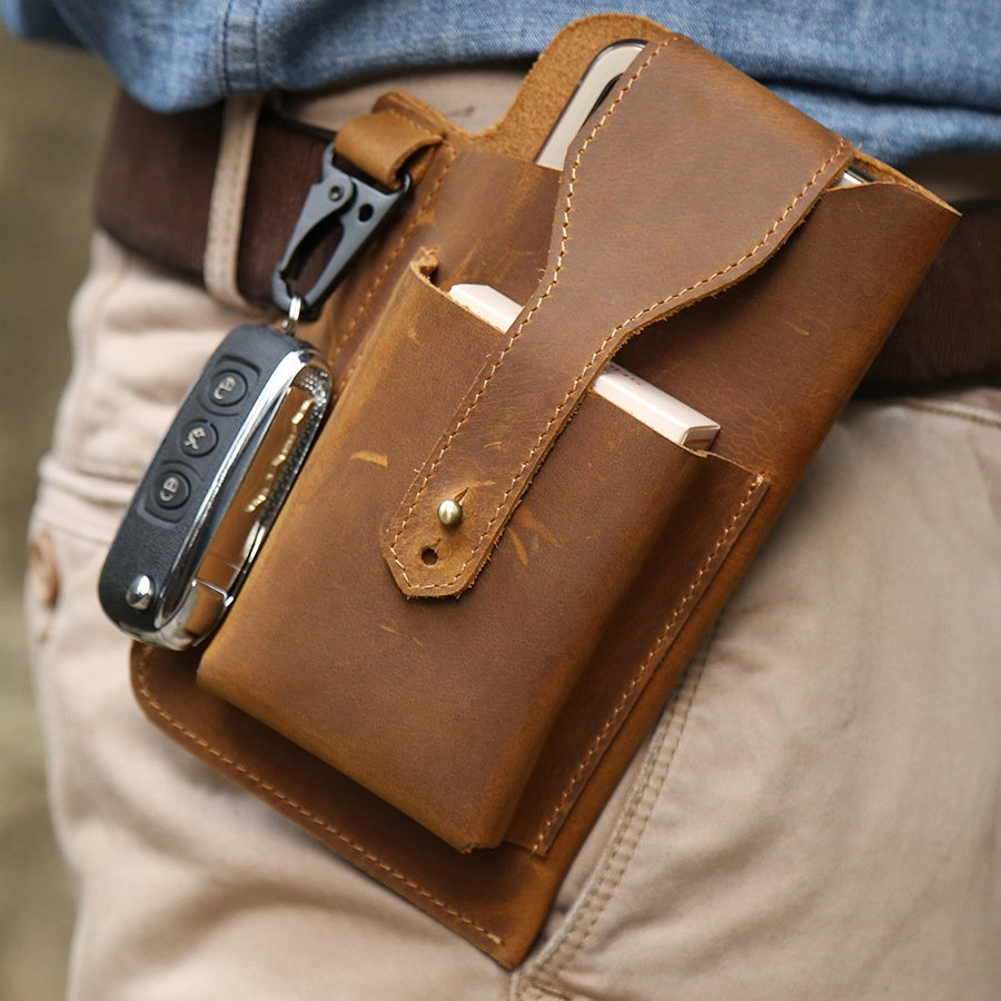 Multifunctional Vintage Cowhide Belt Waist Bag