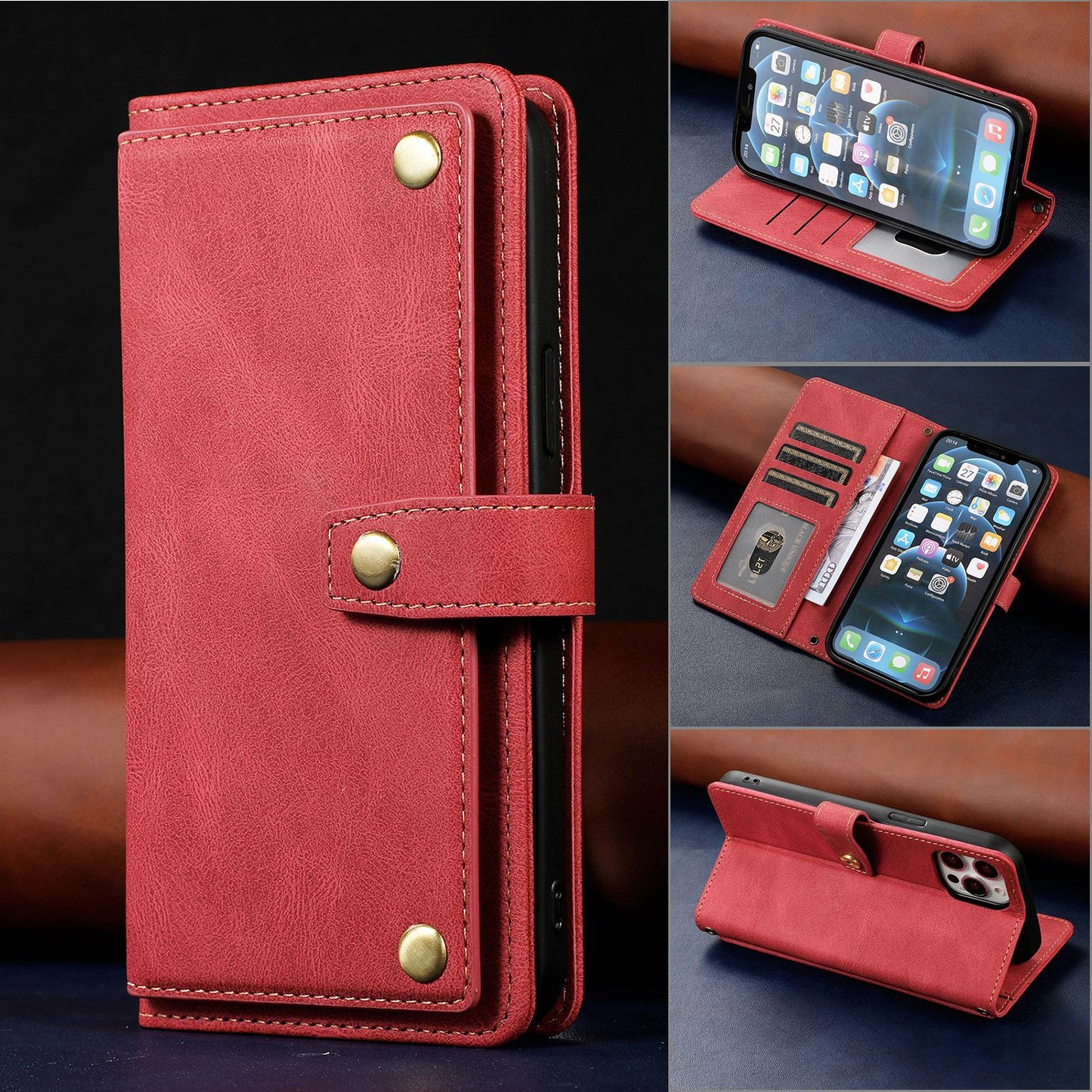 Retro Multifunctional Leather Case for iPhone