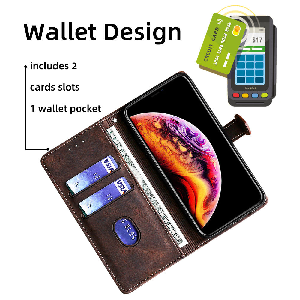 Fashion Magnetic Faux Leather Flip Phone Case for Samsung Galaxy