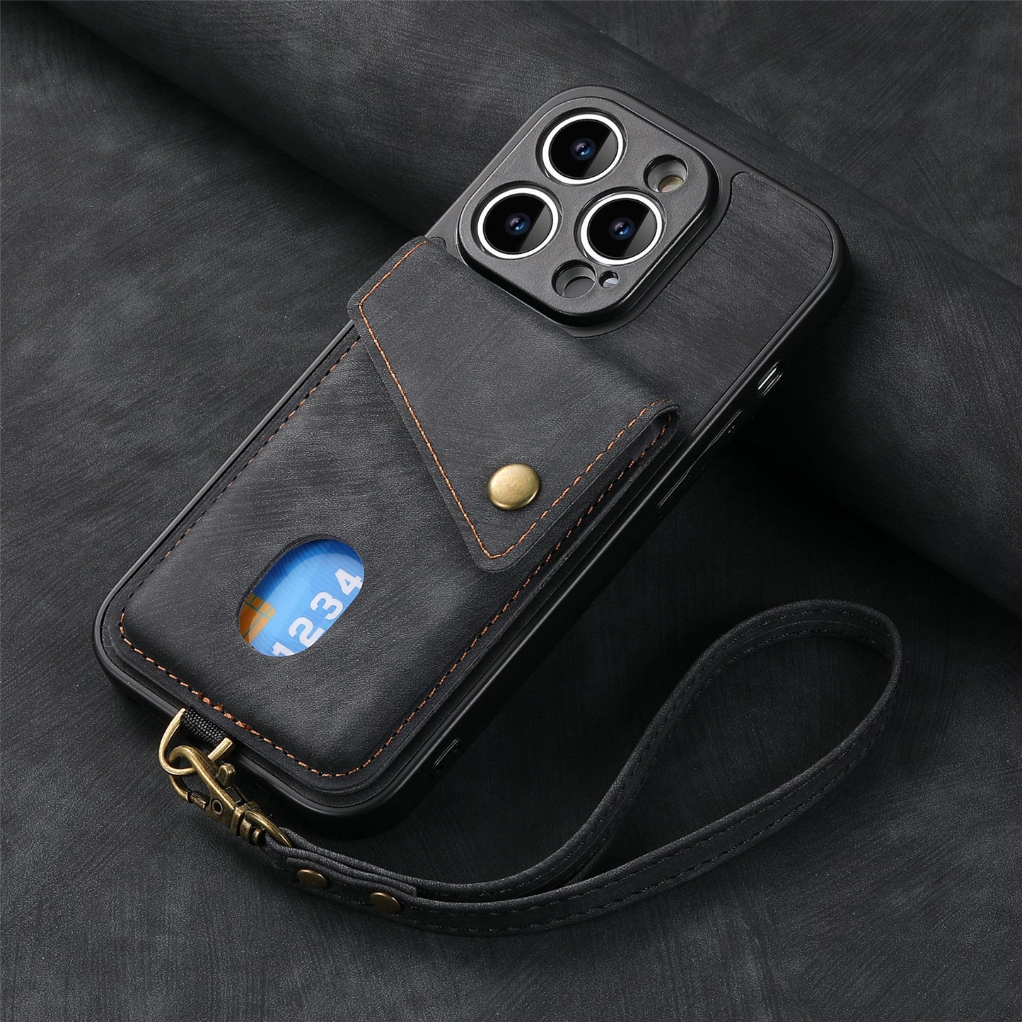 Solid Color Skin-feel Leather Phone Case for  iPhone