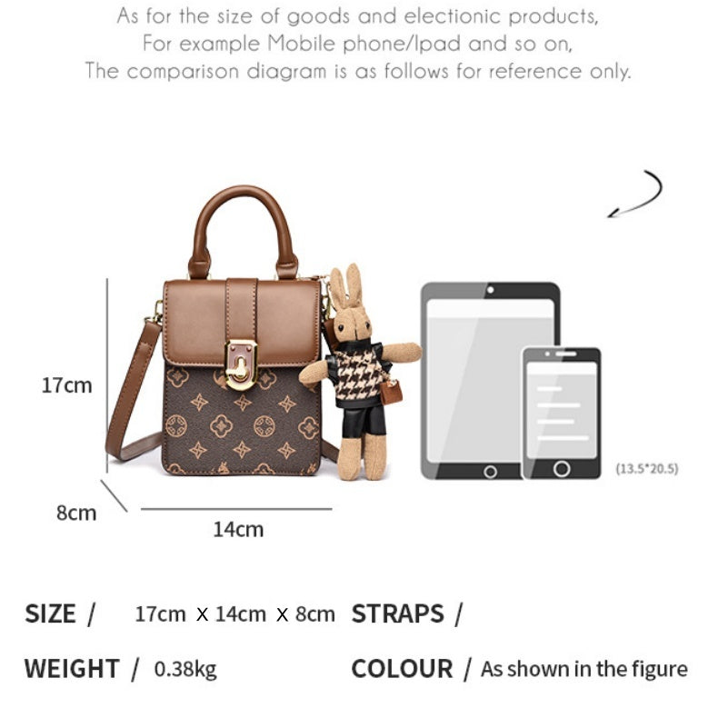 Mini Bag with Kangaroo Doll Crossbody Bag - Small Shoulder Bag, Phone Wallet