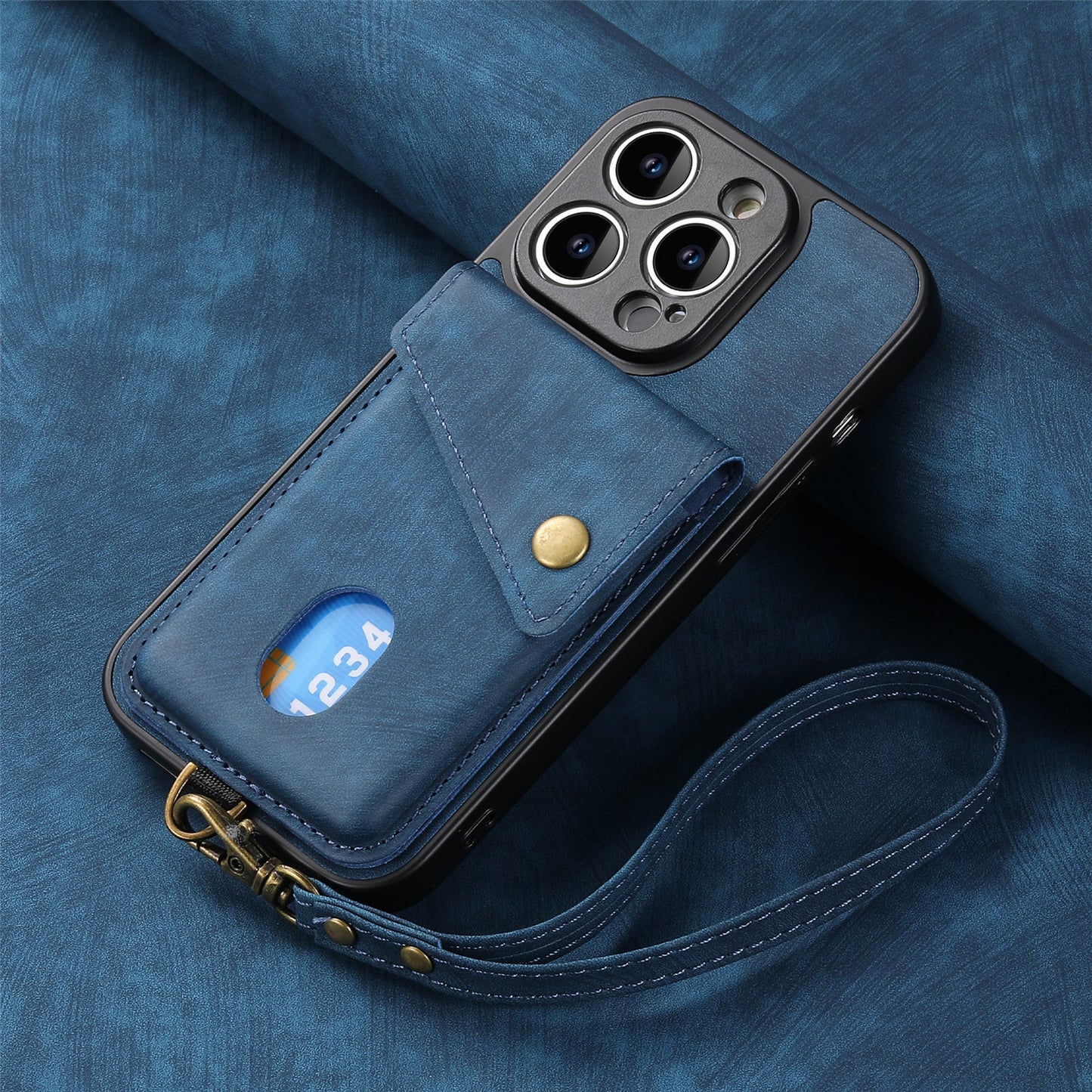 Solid Color Skin-feel Leather Phone Case for  iPhone