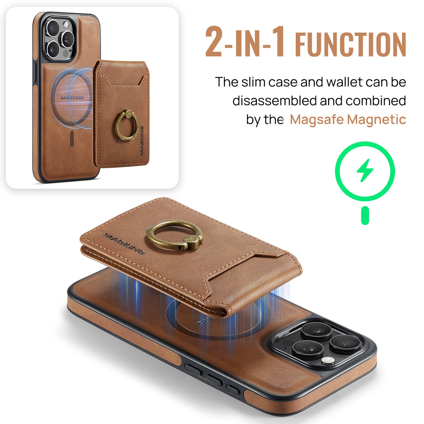 RFID Leather Magsafe Wallet Phone Case for iPhone