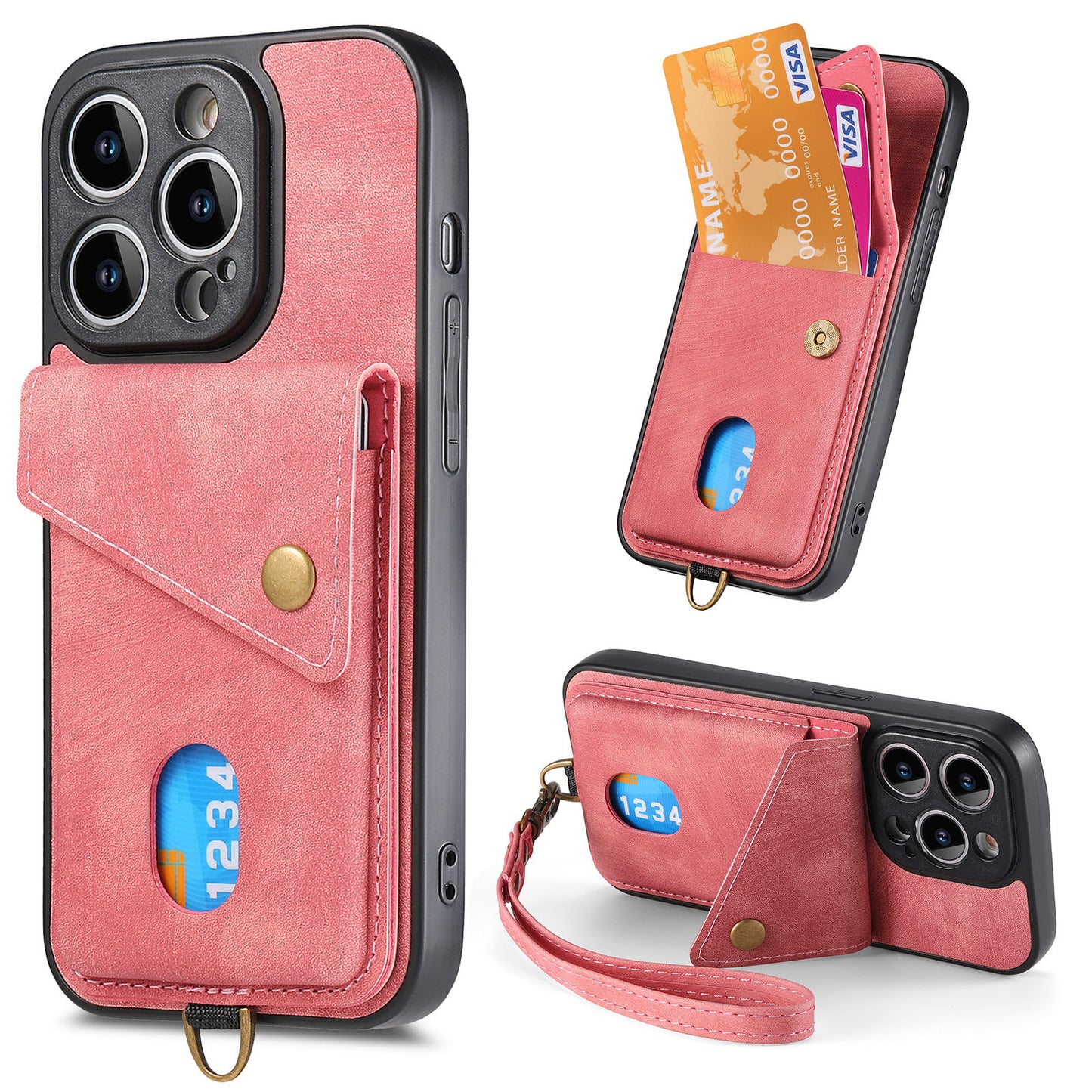 Solid Color Skin-feel Leather Phone Case for  iPhone