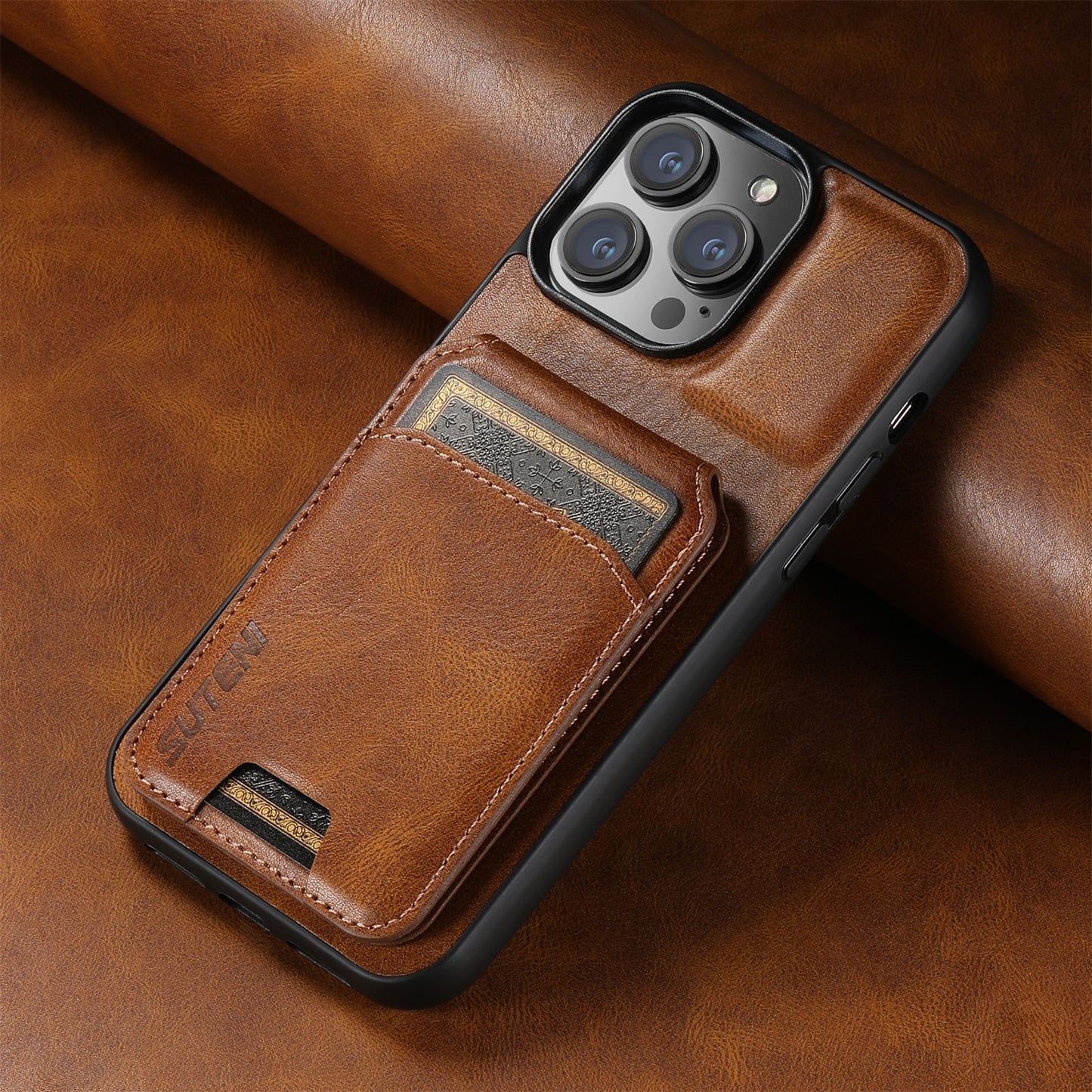 Retro Card Holder Phone Case for iPhone