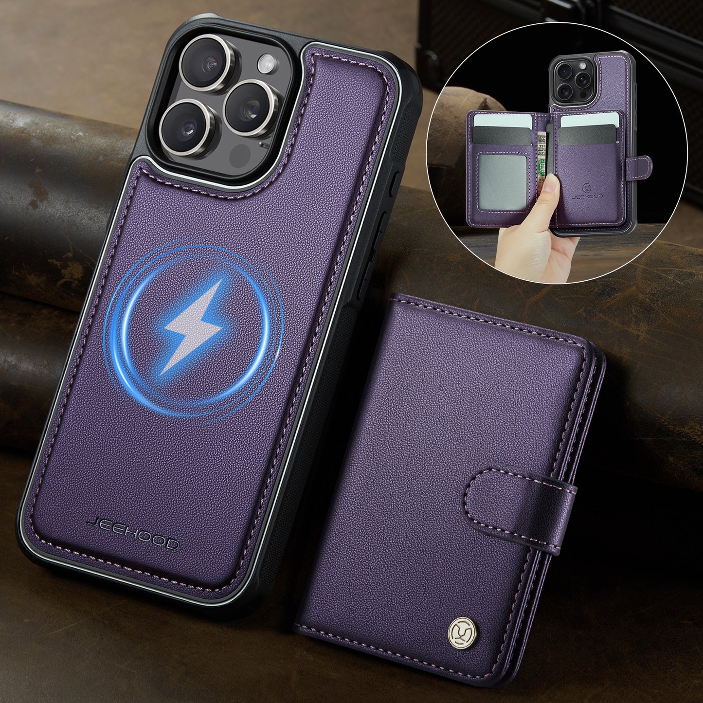 Detachable Magsafe Card Holder Phone Case for iPhone