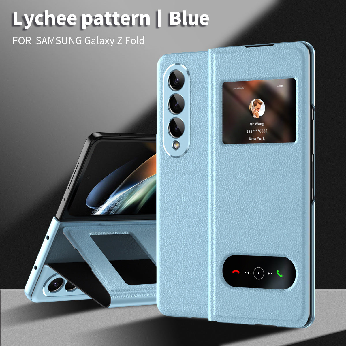 Luxury Slide View Window Flip Case with Magnetic Closure and Bracket Shell