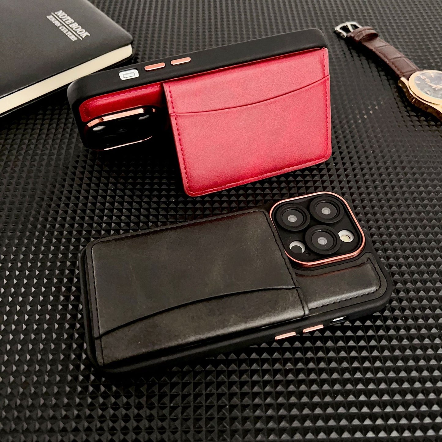 Luxury Magnetic Card Holder Leather Magsafe Case for iPhone