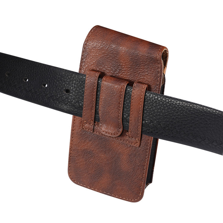 Classy Genuine Leather Clip-On Phone Belt Wallet