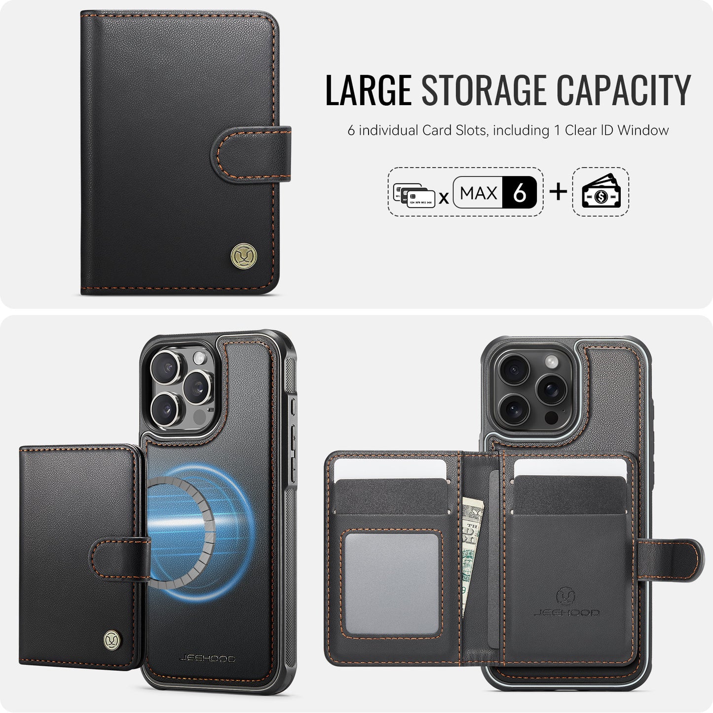 Detachable Magsafe Card Holder Phone Case for iPhone