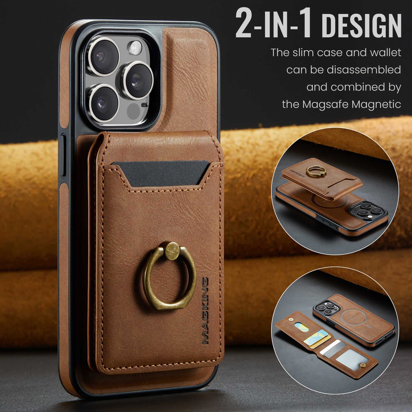 RFID Leather Magsafe Wallet Phone Case for iPhone