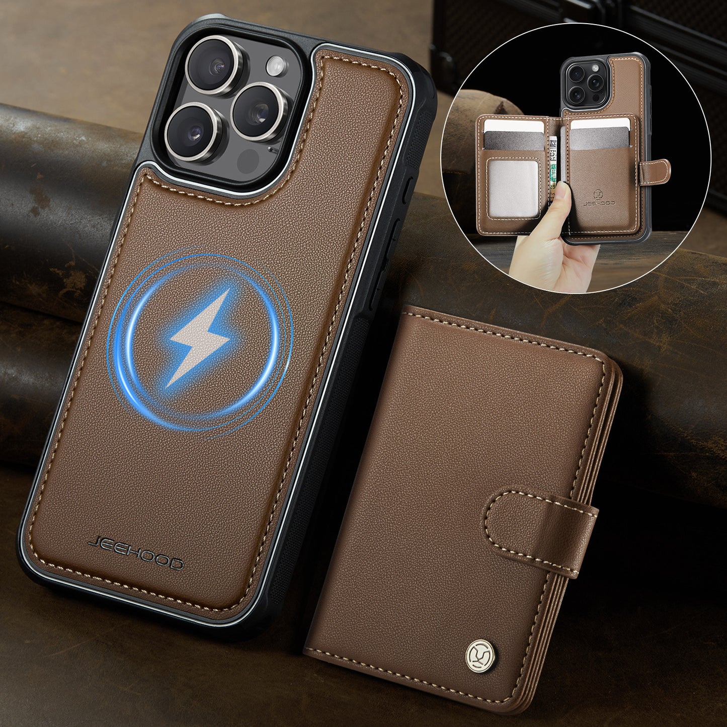 Detachable Magsafe Card Holder Phone Case for iPhone