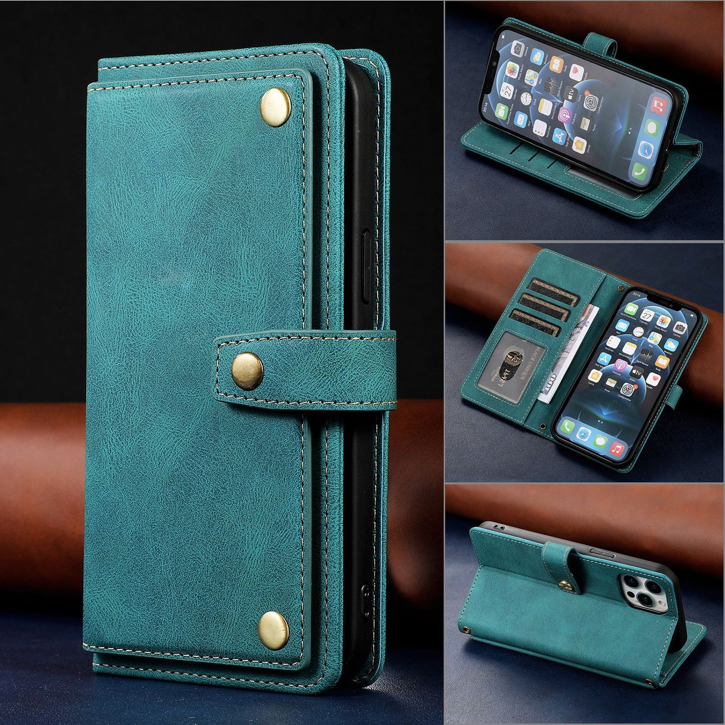 Retro Multifunctional Leather Case for iPhone