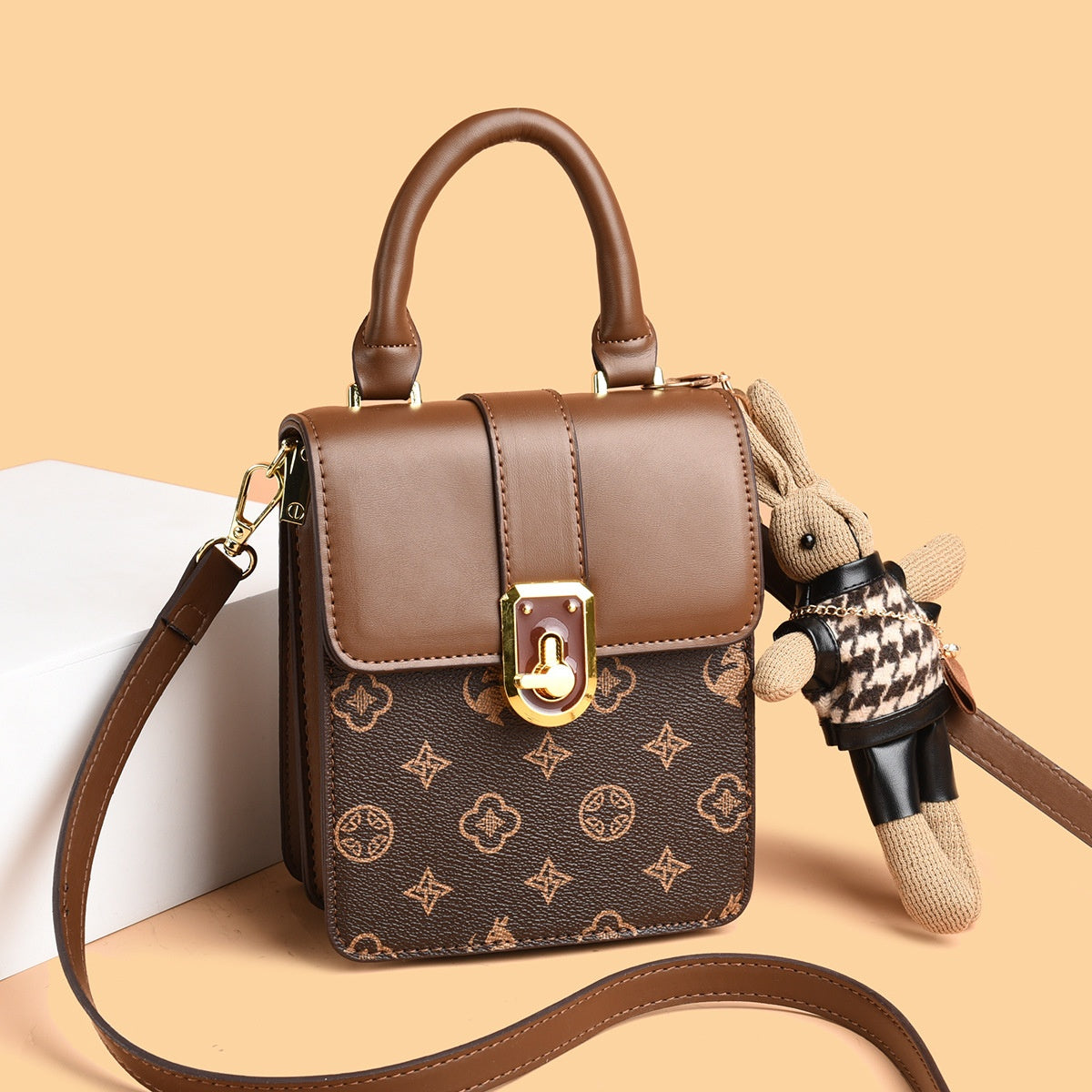 Mini Bag with Kangaroo Doll Crossbody Bag - Small Shoulder Bag, Phone Wallet