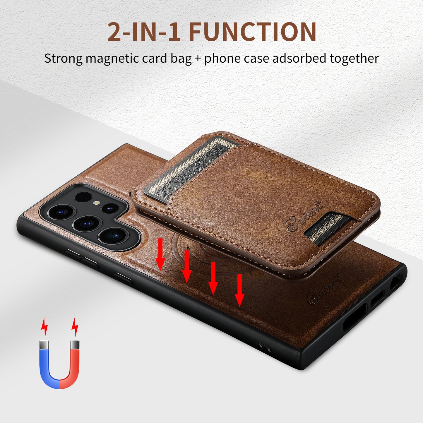 2-in-1 Magnetic Flip Wallet Phone Case for Samsung Galaxy