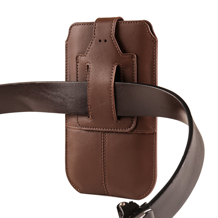 Elegant Clip-On Leather Phone Belt Purse