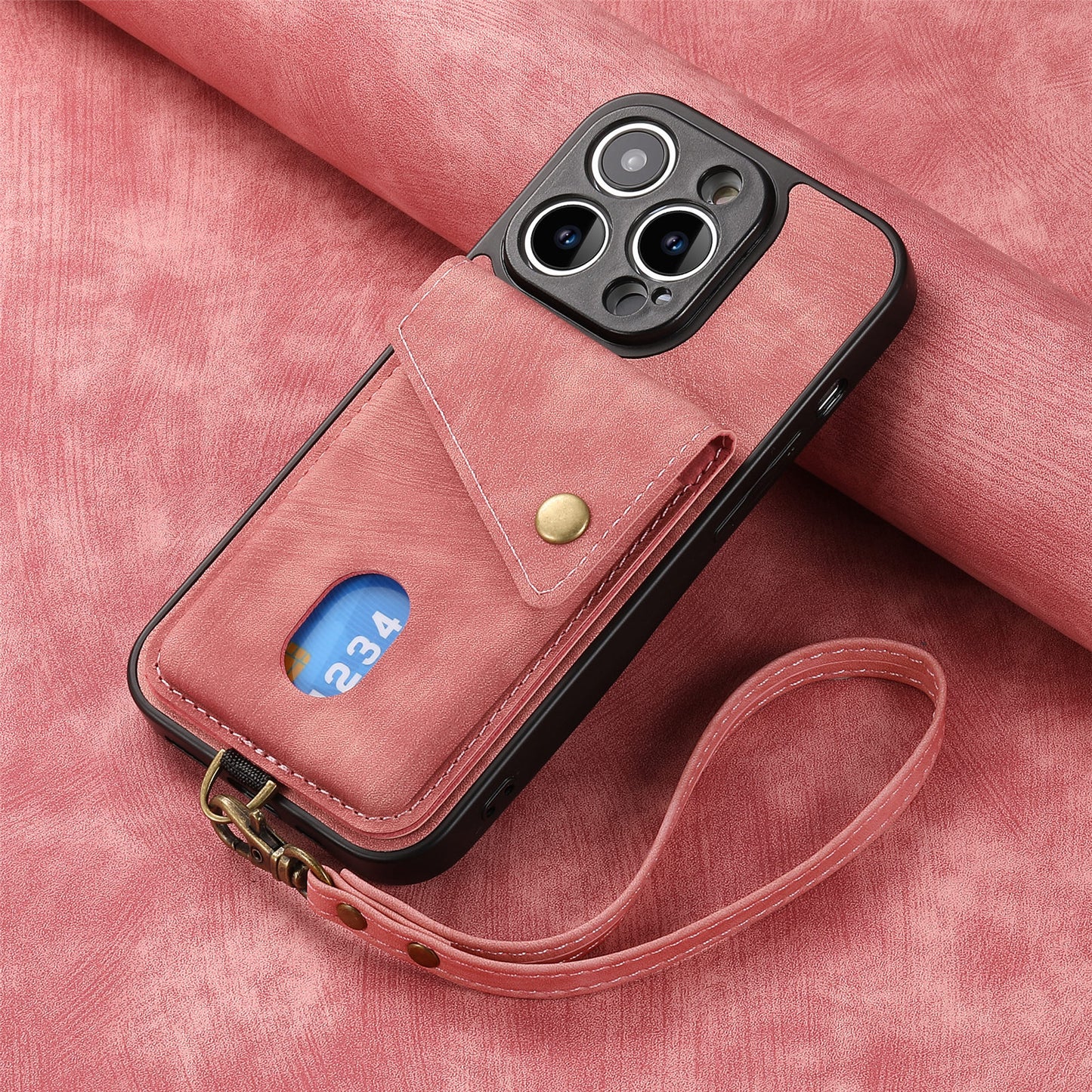 Solid Color Skin-feel Leather Phone Case for  iPhone