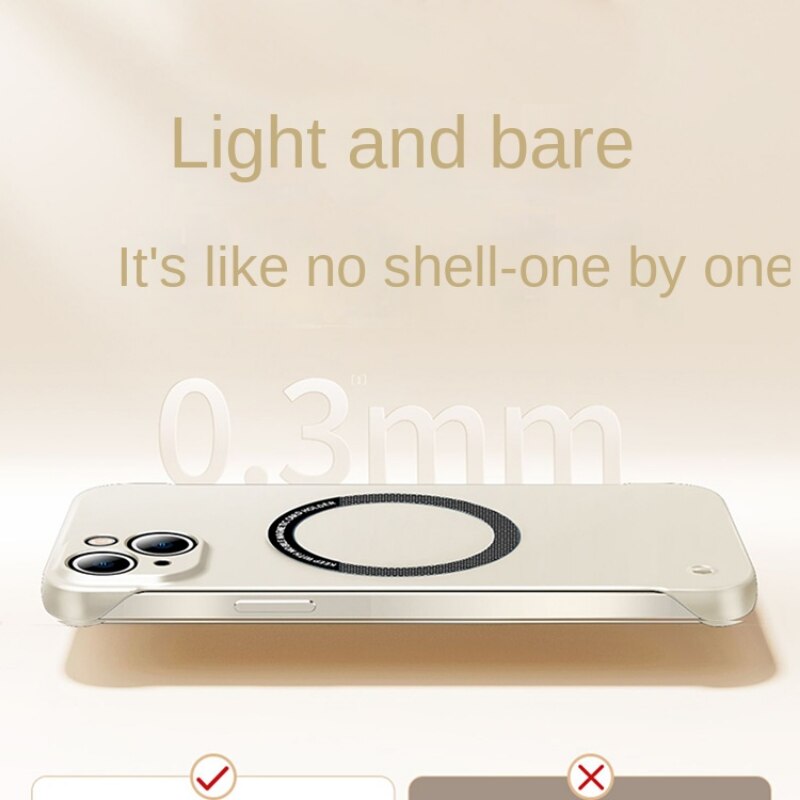 Magnetic Frameless Hard Case for iPhone