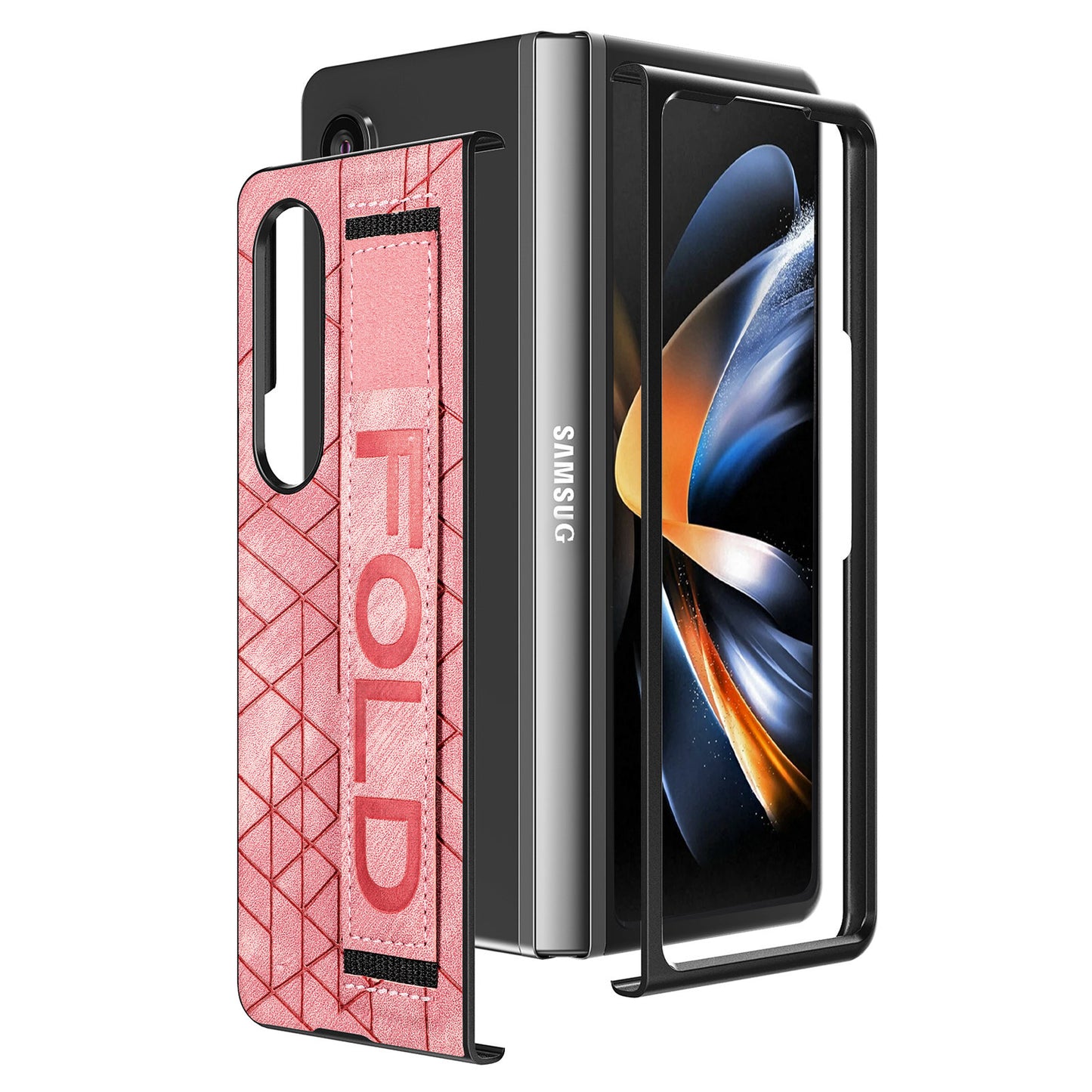 Stretch Wrist Strap Case with Stylus Holder for Galaxy Z Fold