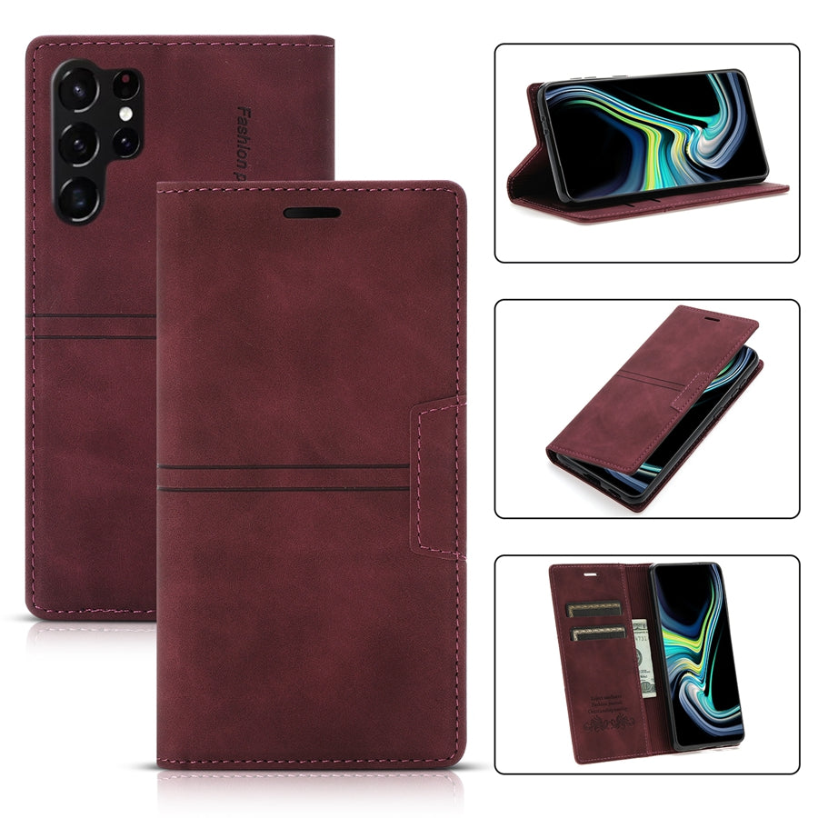 Wallet-style Flip Leather Case for Samsung Galaxy