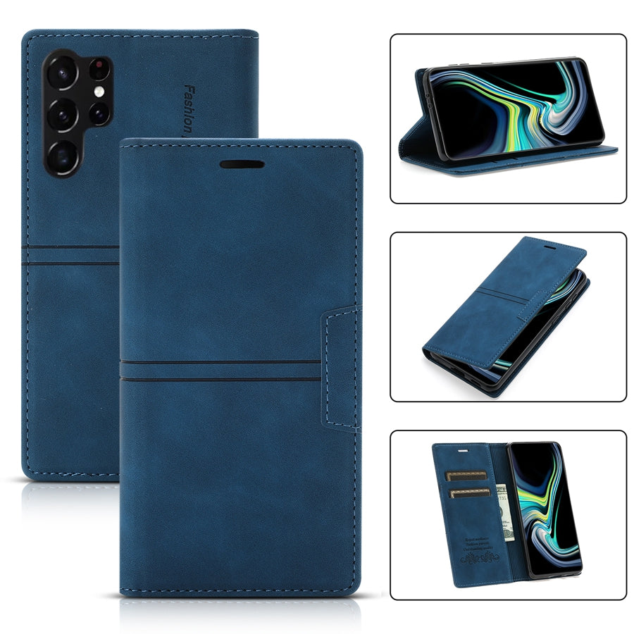 Wallet-style Flip Leather Case for Samsung Galaxy