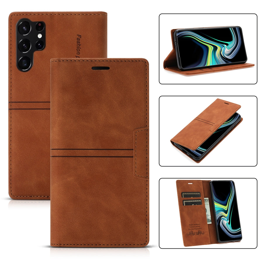 Wallet-style Flip Leather Case for Samsung Galaxy