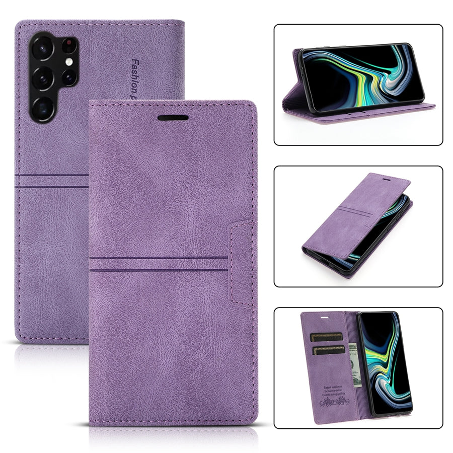 Wallet-style Flip Leather Case for Samsung Galaxy