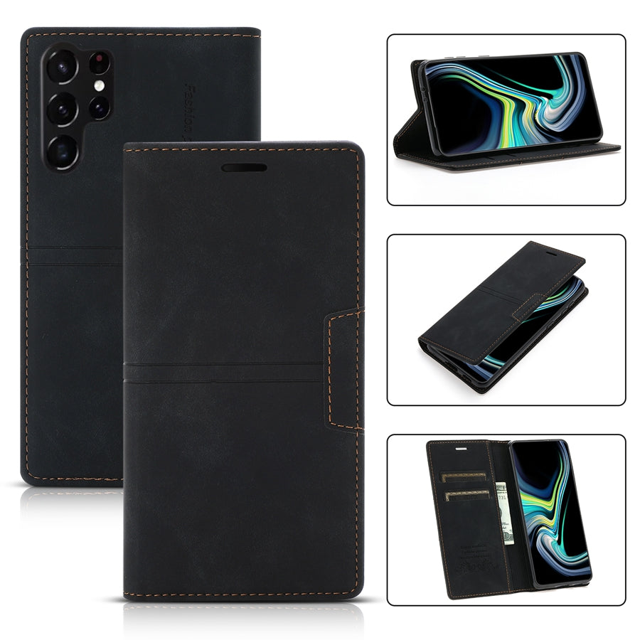 Wallet-style Flip Leather Case for Samsung Galaxy