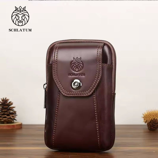 SCHLATUM Genuine Leather Waist Bag