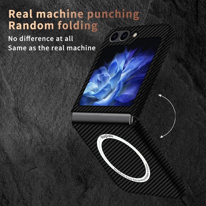 Ultra-thin Carbon Fiber Texture Magnetic Case for Samsung Galaxy Z Flip