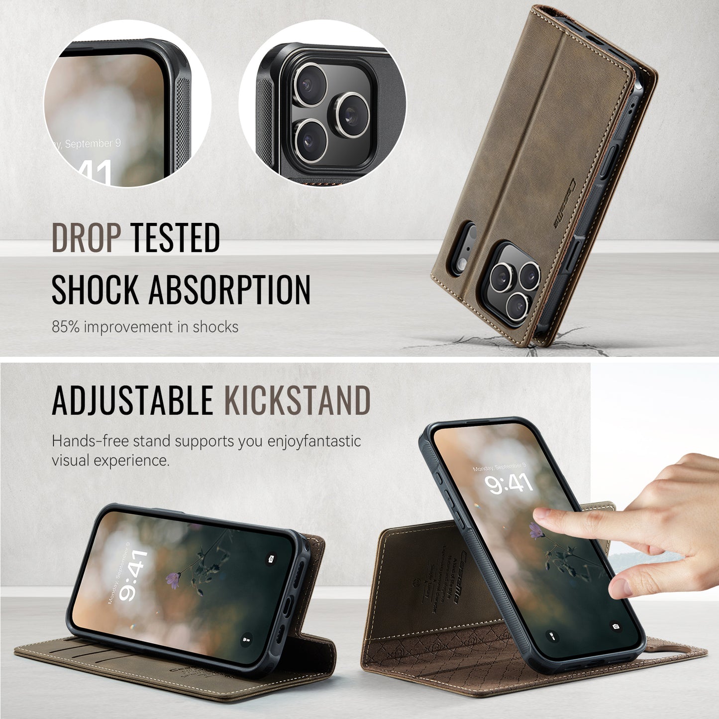 MagSafe 3-Slot Wallet Case for iPhone with RFID Shielding & Wireless Charging