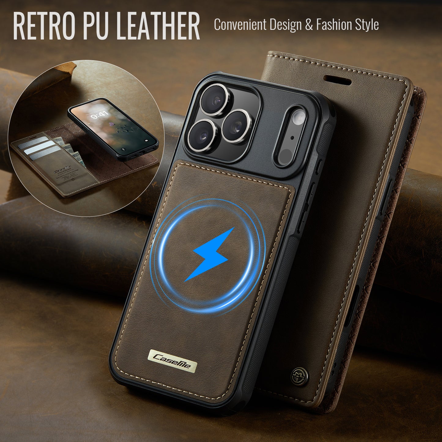 MagSafe 3-Slot Wallet Case for iPhone with RFID Shielding & Wireless Charging