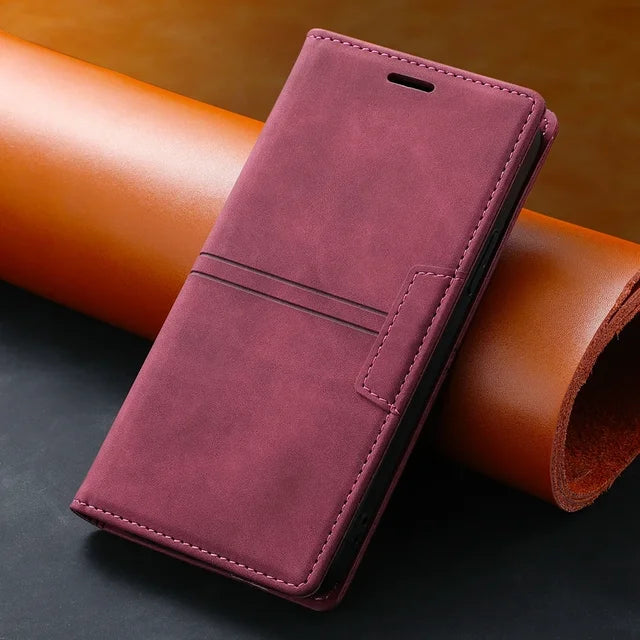 Wallet-style Flip Leather Case for Samsung Galaxy