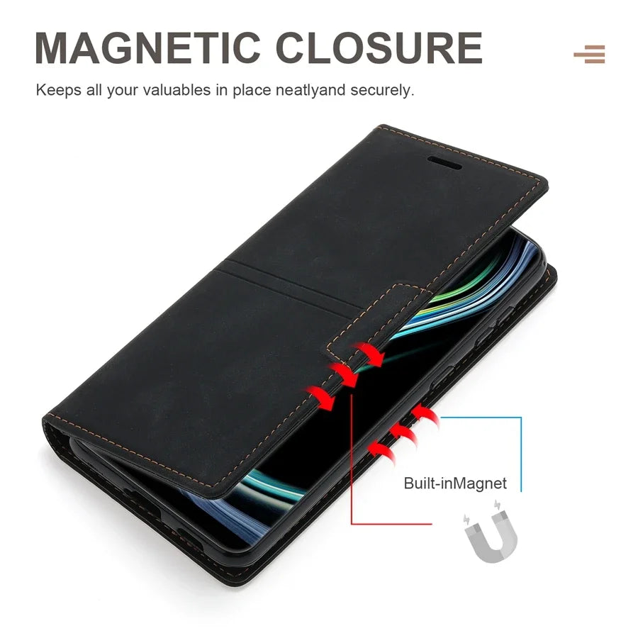 Wallet-style Flip Leather Case for Samsung Galaxy