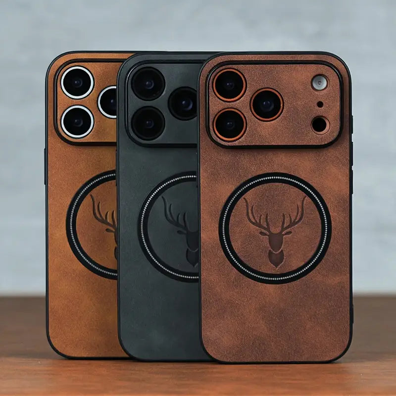 Luxury Retro Faux Sheepskin Leather Case for iPhone 17 | Shockproof, Magnetic Wireless Charging