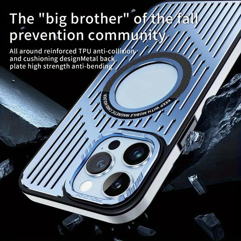 Aluminum Alloy Heat Dissipation Magnetic Phone Case for iPhone