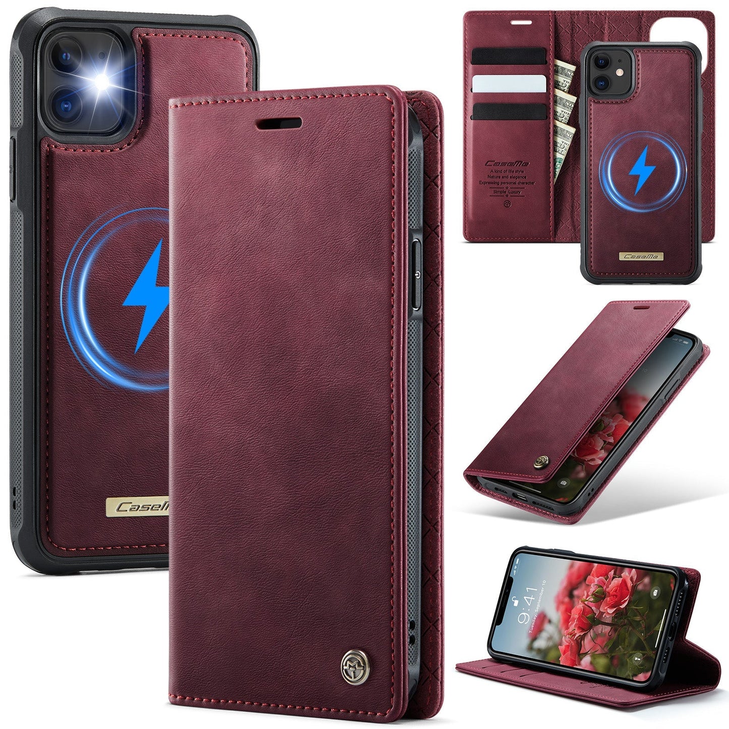 Retro Leather 2-in-1 MagSafe RFID Wallet Phone Case for iPhone 11