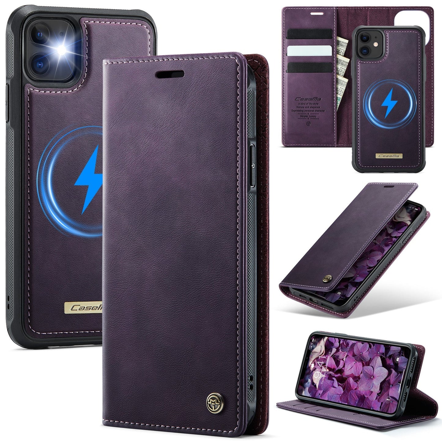 Retro Leather 2-in-1 MagSafe RFID Wallet Phone Case for iPhone 12