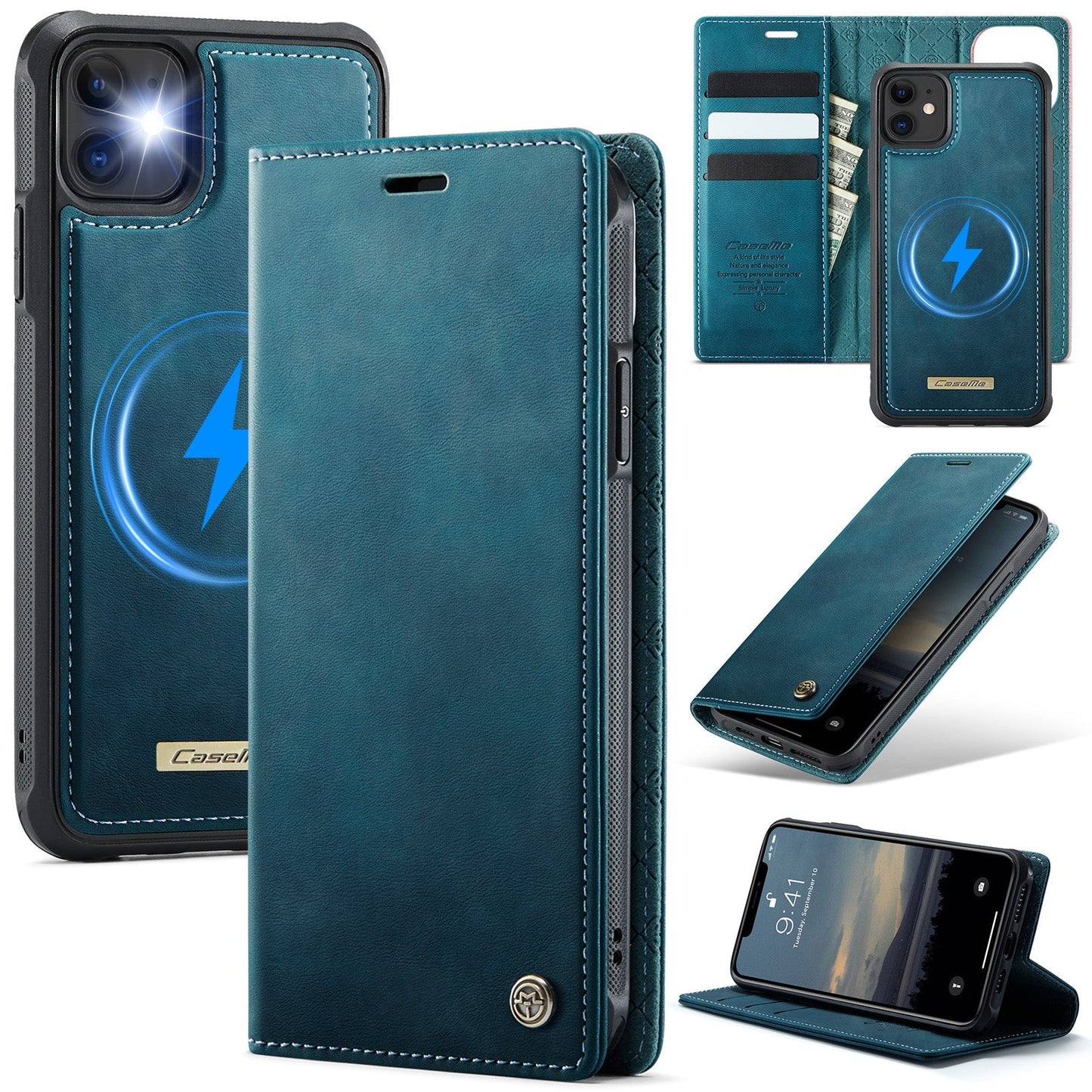 Retro Leather 2-in-1 MagSafe RFID Wallet Phone Case for iPhone 11