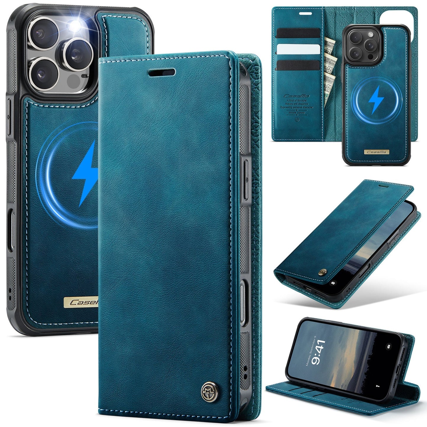 Retro Leather 2-in-1 MagSafe RFID Wallet Phone Case for iPhone 14 Pro
