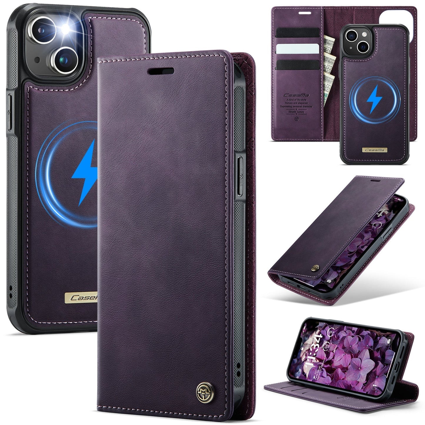 Retro Leather 2-in-1 MagSafe RFID Wallet Phone Case for iPhone 13