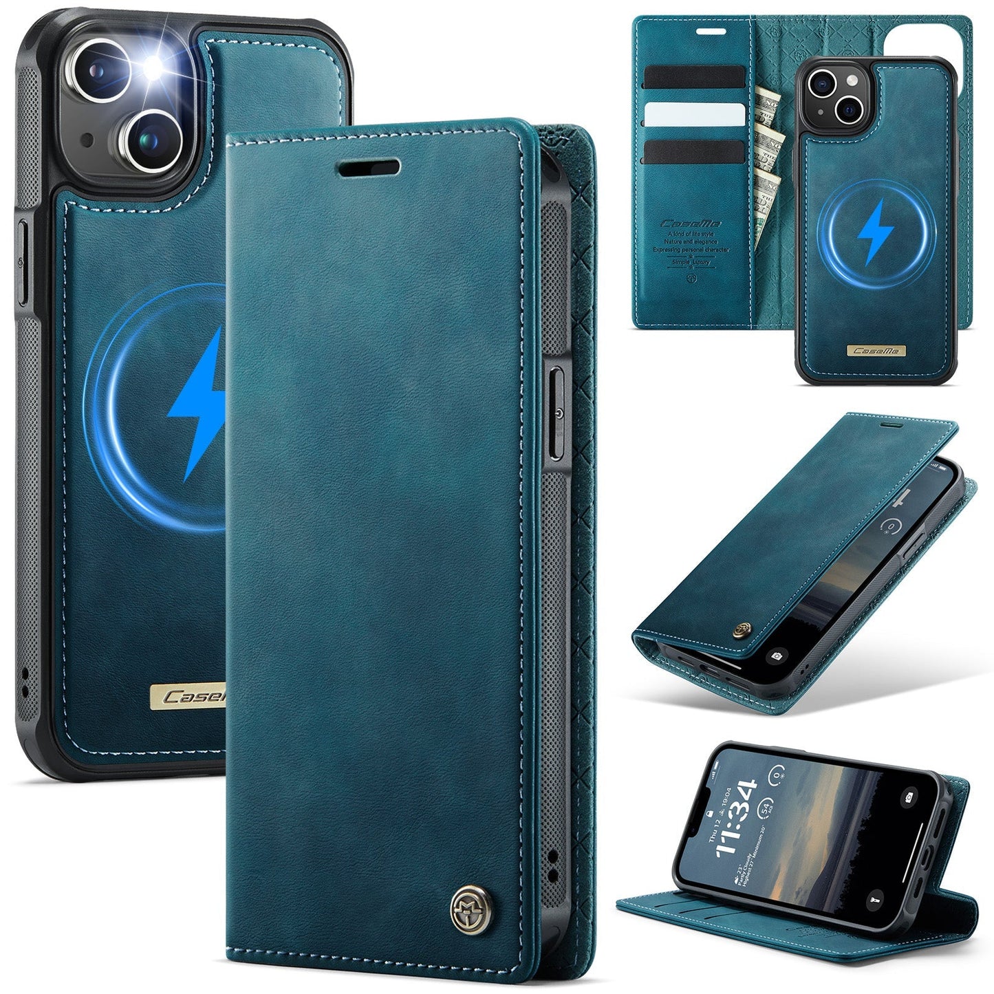 Retro Leather 2-in-1 MagSafe RFID Wallet Phone Case for iPhone 14 Plus