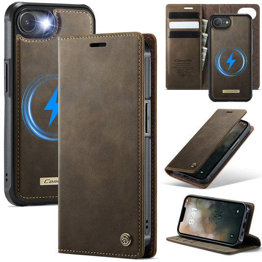 Retro Leather 2-in-1 MagSafe RFID Wallet Phone Case for iPhone 16e