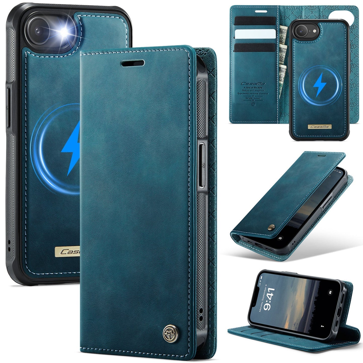 Retro Leather 2-in-1 MagSafe RFID Wallet Phone Case for iPhone 16e
