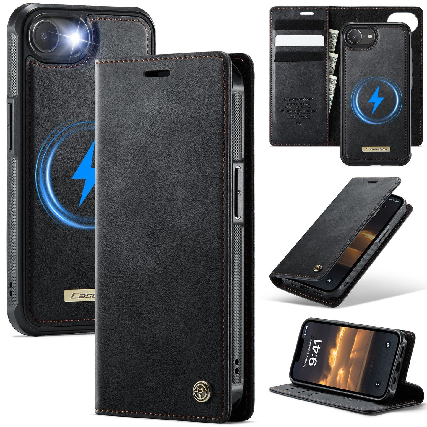 Retro Leather 2-in-1 MagSafe RFID Wallet Phone Case for iPhone 16e