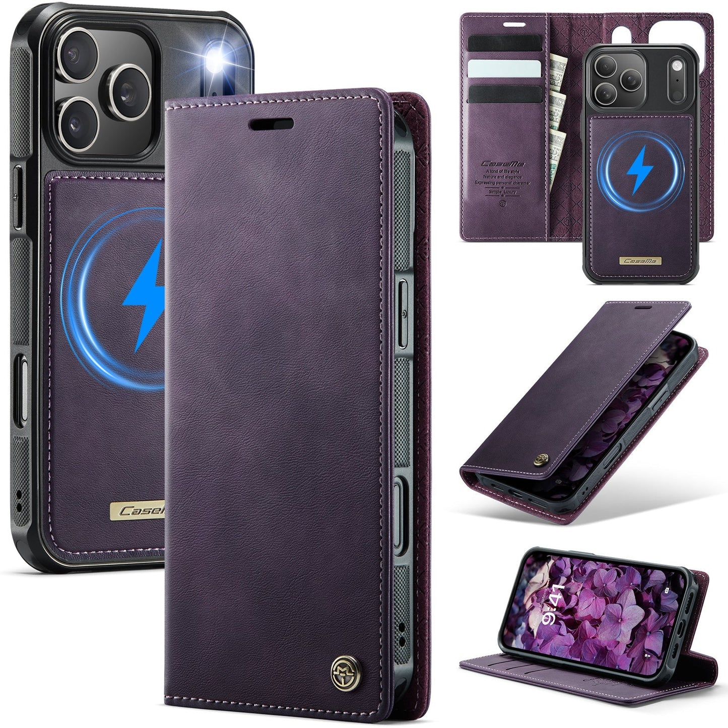 Retro Leather 2-in-1 MagSafe RFID Wallet Phone Case for iPhone 17 Pro Max