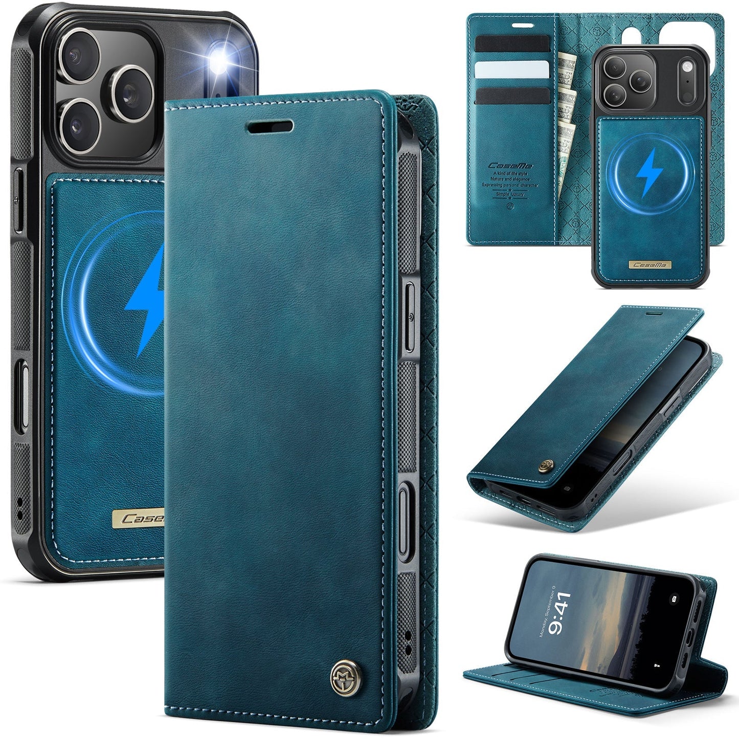 Retro Leather 2-in-1 MagSafe RFID Wallet Phone Case for iPhone 17 Pro Max